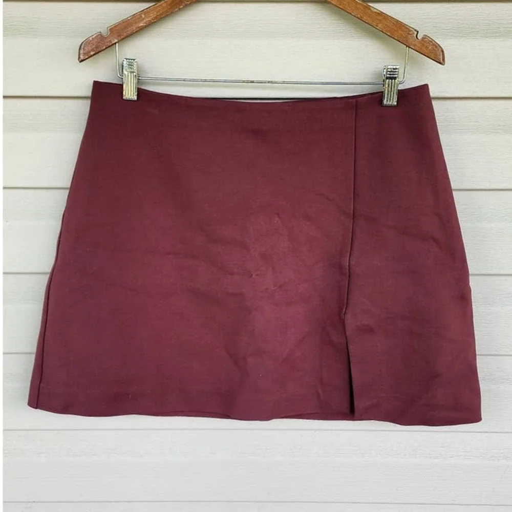 New NWOT Maeve For Anthropologie‎ Mauve Berry Mini Micro Skirt Size Large